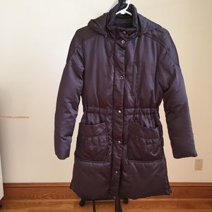 NEW coffee/espresso brown long parka, XS